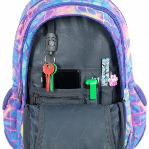 Ghiozdan Prescolari, 3 Compartimente, Ergonomic, Impermeabil, Elemente Reflectorizante, Colectia St.Right - Pastel Snake BP26, 39x27x17cm