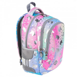 Ghiozdan Prescolari 3 Compartimente, St.Majewski, Maner si Spate Ergonomic, Impermeabil, Elemente Reflectorizante, Colectia St.Right - Ombre Unicorns BP26, 39x27x17cm