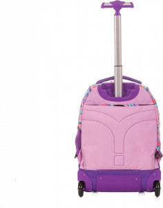 Ghiozdan Tip Troler, Mitama, Roti Silicon, Baza Intarita, Compartiment Bretele, Impermeabil, 47x34X21, 33L Colectia Run Girl Flowers, Albastru