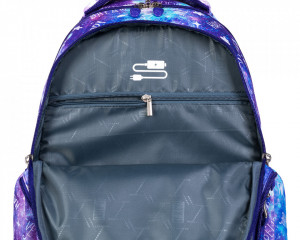 Ghiozdan Troler, 4 Compartimente, St.Majewski, Roti de Silicon, Impermeabil, Colectia St.Right - Galaxy Girl, TB01, 44x32x25cm