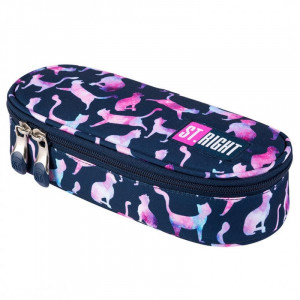Penar Borseta Rigid, St.Majewski cu 1 Compartiment cu Clapeta Interioara Multifunctionala, Colectia St.Right - COSMIC CATS PC01 6x23x9,5cm