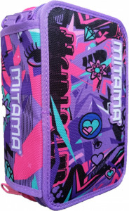Penar cu 3 Fermoare Echipat, Mitama, Girls Club, 47 Piese, 20x14.5x7.4cm, Mov