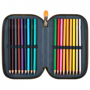 Penar Rigid cu 3 Fermoare, Echipat, St.Majewski, Colectia St.Right - T-Rex Junior PC05, 19x13x7cm