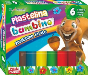 Plastelina Bambino, 6 Culori Batoane Rotunde