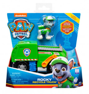 Set figurina cu vehicul Paw Patrol - Rocky, Masina de reciclat