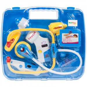 Set Trusa de Doctor MalPlay , tip Valiza, cu Sunete si Lumini ,Albastru ,3 +
