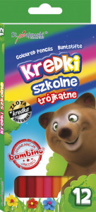 Creioane Colorate, Bambino, Triunghiulare, 12 Culori