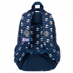 Ghiozdan Prescolari, 3 Compartimente, Ergonomic, Impermeabil, Elemente Reflectorizante, Colectia St.Right - Love Panda BP26, 39x27x17cm