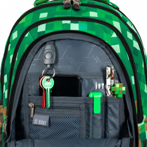Ghiozdan Scolar 4 Compartimente, St.Majewski, Ergonomic, Impermeabil, Colectia St.Right - PX BP04 43x32x20cm