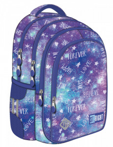 Ghiozdan Scolar 4 Compartimente, St.Majewski, Ergonomic, Impermeabil, Colectia St.Right - Galaxy Girl BP58, 40x28x18cm