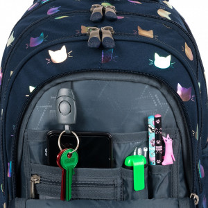 Ghiozdan Scolar 4 Compartimente, St.Majewski, Ergonomic, Impermeabil, Colectia St.Right - Rainbow Cats BP58, 40x28x18cm