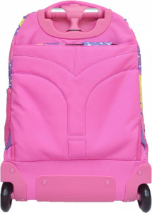 Ghiozdan Tip Troler, Mitama, Roti Silicon, Baza Intarita, Compartiment Bretele, Impermeabil, 47x34X21, Colectia Run Girl Star & Fun