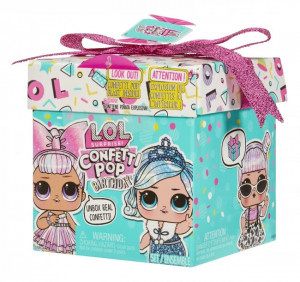 Papusa surpriza in cutie cadou L.O.L. Surprise! Confetti Pop Birthday