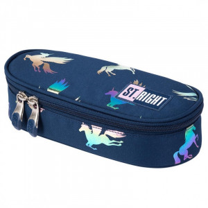 Penar Borseta Rigid, St.Majewski cu 1 Compartiment cu Clapeta Interioara, Suplimentara, Multifunctionala, Colectia St.Right - Holo Unicorns PC01 6x23x9,5cm