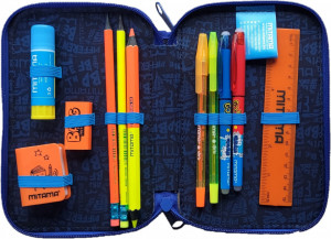 Penar cu 3 Fermoare Echipat, Mitama, Boys, Speedy, 47 Piese, 20x14.5x7.4cm, Albastru
