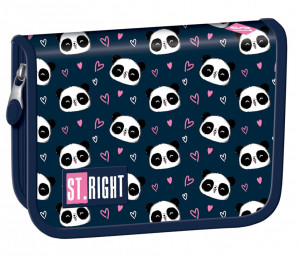 Penar Rigid cu 1 Fermoar si 2 Extensii, St. Majewski, Neechipat, Colectia St.Right - Love Panda PC03, 20.5x14x3.5cm