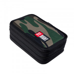 Penar Rigid cu 3 Fermoare, Echipat, St.Majewski, Colectia St.Right - Moro PC05, 19x13x7cm