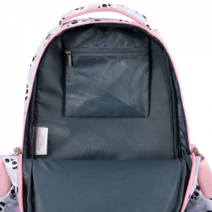 Ghiozdan Prescolari Ergonomic, Impermeabil, Elemente Reflectorizante, Colectia St.Right - Grey Panda BP26, 39x27x17cm