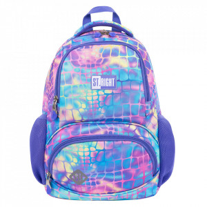 Ghiozdan Prescolari si Excursii, 3 Compartimente, Ergonomic, Impermeabil, Elemente Reflectorizante, Colectia St.Right - Pastel Snake BP71, 38x26.5x16cm