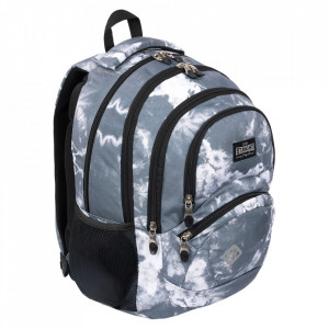 Ghiozdan Scolar, 4 Compartimente, Ergonomic, Impermeabil, Colectia St.Right Grey Clouds BP05, 42x30x19cm
