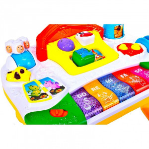 Jucarie ,,Ferma" MalPlay ,Interactiva si Educativa tip Masuta cu Activitati, Sunete si Lumini , Pian si Figurine