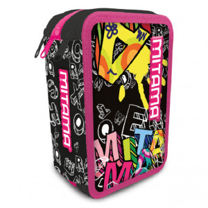 Penar cu 3 Fermoare Echipat, Mitama, Grafity, Roz Multicolor, 47 Piese, 20x14.5x7.4cm