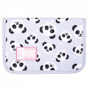 Penar Rigid cu 1 Fermoar si 2 Extensii, St. Majewski, Neechipat, Colectia St.Right - Grey Panda PC03, 20.5x14x3.5cm