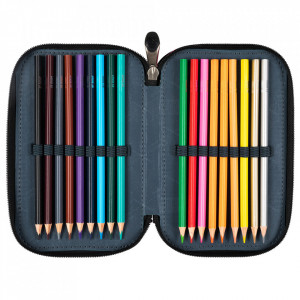 Penar Rigid cu 3 Fermoare, Echipat, St.Majewski, Colectia St.Right - Paws PC05, 19x13x7cm