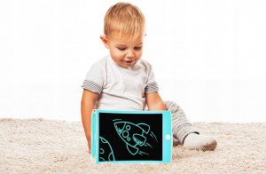 Tableta Digitala LCD, pentru Desenat cu Stergere, 8.5 inch Alb/Turqoaz
