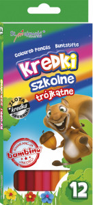 Creioane Colorate, Bambino, Triunghiulare, 12 Culori