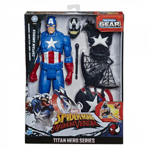 Figurina Titan Hero Spider-Man Maximum Venom - Captain America, 30 cm