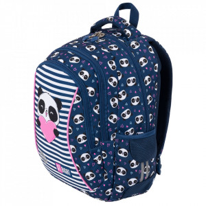 Ghiozdan Prescolari, 3 Compartimente, Ergonomic, Impermeabil, Elemente Reflectorizante, Colectia St.Right - Love Panda BP26, 39x27x17cm