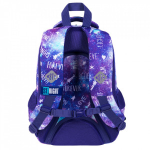 Ghiozdan Prescolari 3 Compartimente, St.Majewski, Maner si Spate Ergonomic, Impermeabil, Elemente Reflectorizante, Colectia St.Right - Galaxy Girl BP26, 39x27x17cm