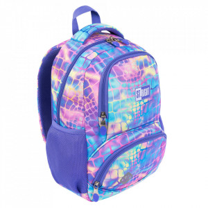 Ghiozdan Prescolari si Excursii, 3 Compartimente, Ergonomic, Impermeabil, Elemente Reflectorizante, Colectia St.Right - Pastel Snake BP71, 38x26.5x16cm