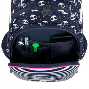 Ghiozdan Prescolari si Scolari, 2 Compartimente, St.Majewski, Ergonomic, Ajustabil pe Inaltime, Colectia St.Right - Love Panda HB01 39x29x17cm
