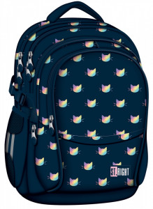 Ghiozdan Scolar 4 Compartimente, St.Majewski, Ergonomic, Impermeabil, Colectia St.Right - Rainbow Cats BP01, 43x32x21cm