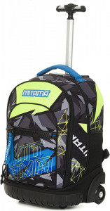 Ghiozdan Tip Troler, Mitama, Roti Silicon, Baza Intarita, Compartiment Bretele, Impermeabil, 47x34X21, 33L Colectia Run Boys Flash, Gri