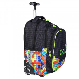Ghiozdan Troler, 4 Compartimente, St.Majewski, Roti de Silicon, Impermeabil, Colectia St.Right - Xd Blocks, TB01, 44x32x25cm