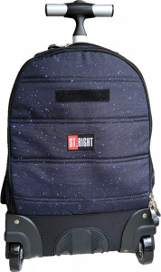 Ghiozdan Troler, 4 Compartimente, St.Majewski, Roti de Silicon, Impermeabil, Colectia St.Right - Night Sky, TB01, 44x32x25cm