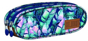 Penar Borseta cu 2 FermoareSt.Majewski, Gama St.Right Blue Leaves PU02