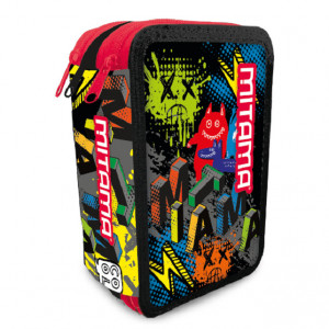 Penar cu 3 Fermoare Echipat, Mitama, Monster, Multicolor, 47 Piese, 20x14.5x7.4cm
