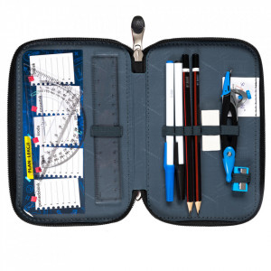 Penar Rigid cu 3 Fermoare, Echipat, St.Majewski, Colectia St.Right - Paws PC05, 19x13x7cm