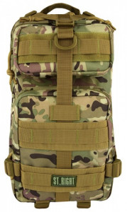 Ghiozdan 4 Compartimente, St.Majewski, Impermeabil, Gama St.Right - MILITARY MULTI COMO, Format BP43, 41 x 22 x 22cm