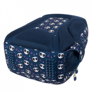 Ghiozdan Prescolari, 3 Compartimente, Ergonomic, Impermeabil, Elemente Reflectorizante, Colectia St.Right - Love Panda BP26, 39x27x17cm