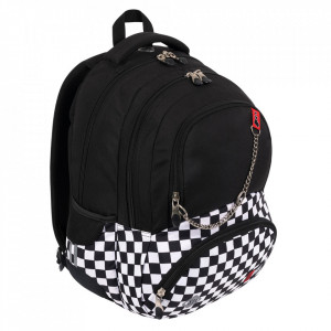 Ghiozdan Scolar 4 Compartimente, Ergonomic, Impermeabil, Colectia St.Right - K-POP Chain BP07, 42x30x20cm