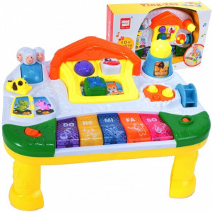 Jucarie ,,Ferma" MalPlay ,Interactiva si Educativa tip Masuta cu Activitati, Sunete si Lumini , Pian si Figurine
