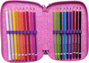 Penar cu 3 Fermoare Echipat, Mitama, Star & Fun, 47 Piese, 20x14.5x7.4cm, Mov cu Albastru