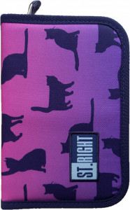 Penar Rigid cu 1 Fermoar si 2 Extensii, St. Majewski, Neechipat, Colectia St.Right - Night Cats PC03 20.5x14x3.5cm