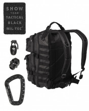 RUCSAC MILITAR MIL-TEC TACTICAL BLACK Marime S 20 litri - Negru - SKU 14002088