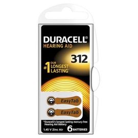 Baterie Duracell pentru aparat auditiv ZA 312 6buc